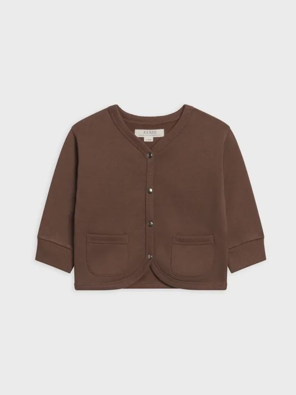 Blair Fleece Snap Front Cardigan | Chestnut