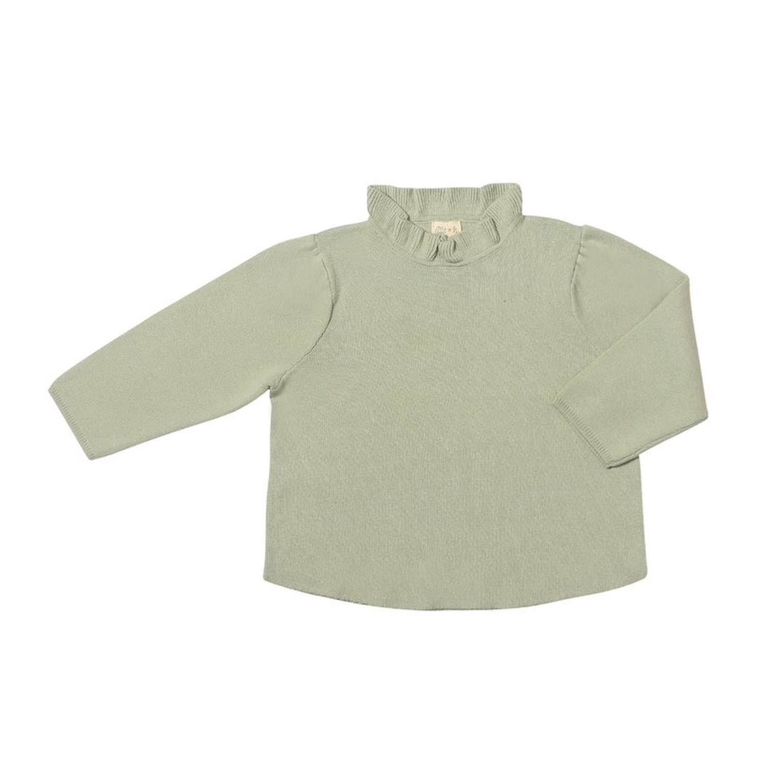 LS Ruffle Collar Shirt | Sage Green