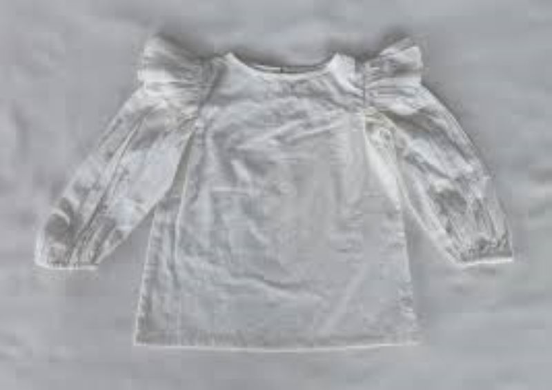 Ivory L/S Top with Puff Slv &amp; Ruffle