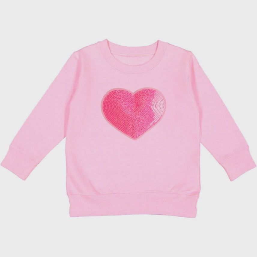 Heart Sequin Patch Sweatshirt