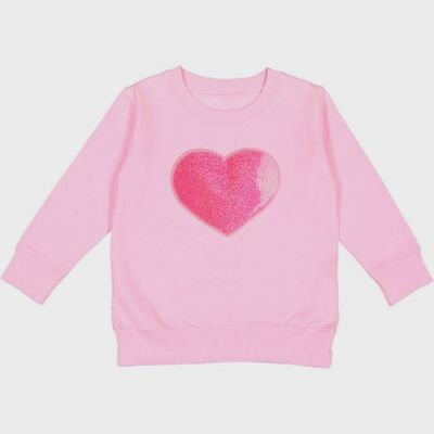 Heart Sequin Patch Sweatshirt