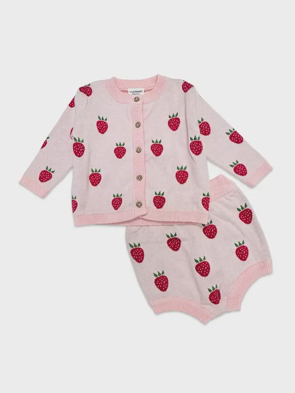 Strawberry Jacquard Knit Set