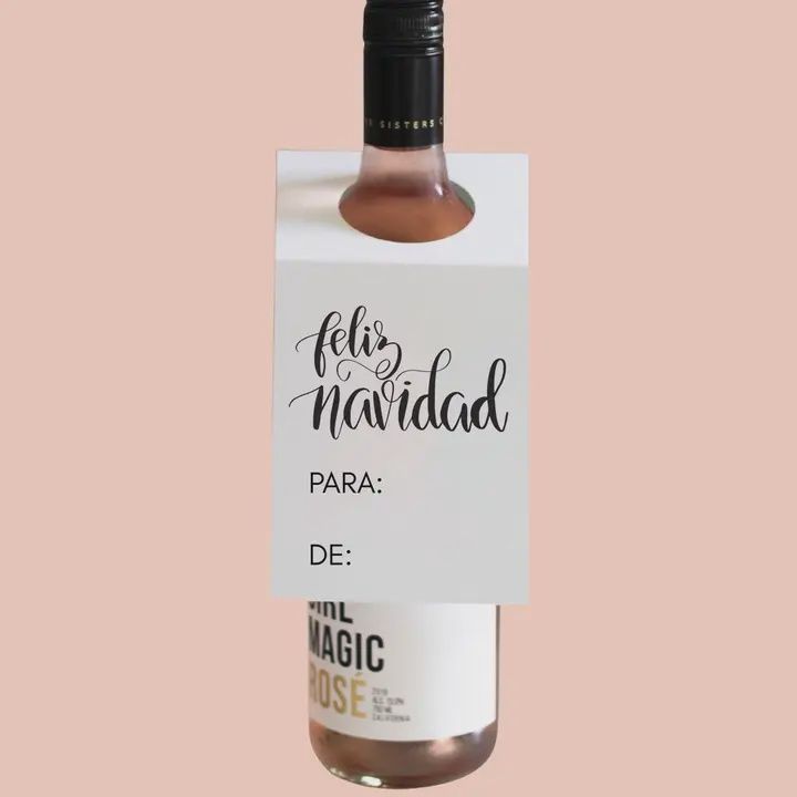 Feliz Navidad Wine Bottle Tag