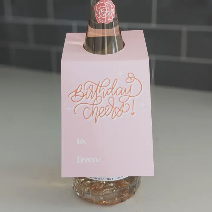 Birthday Cheers Wine Bottle Tag