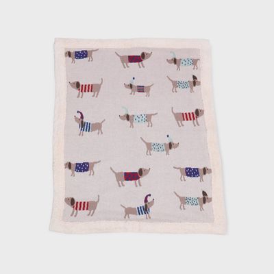 Cozy Sherpa Knit Baby Blanket | Dachshund Dog