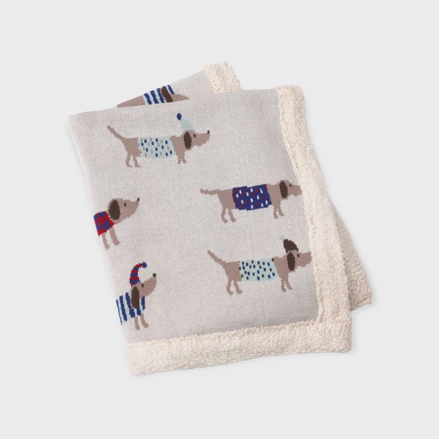 Cozy Sherpa Knit Baby Blanket | Dachshund Dog