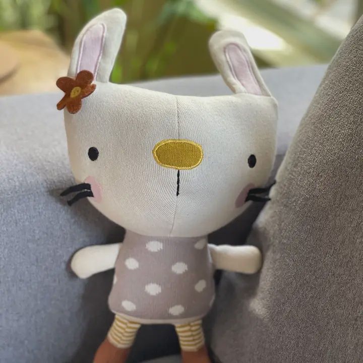 Organic Cotton Knit Stuffed Animal| Sam Bunny