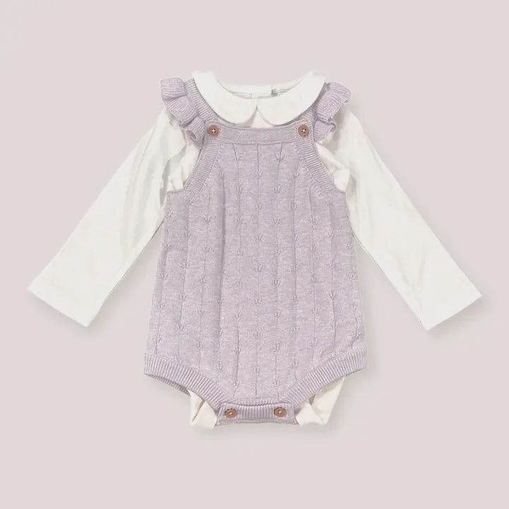 Ruffle Knit Romper &amp; Bodysuit Set