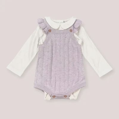 Ruffle Knit Romper &amp; Bodysuit Set