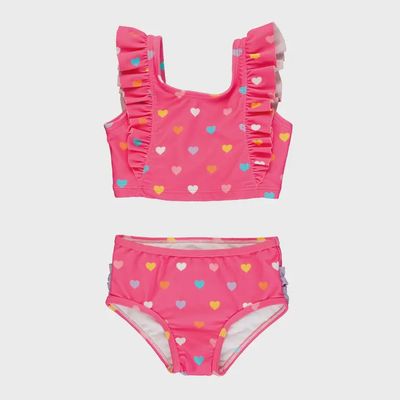 Colorful Hearts Waterfall Tankini