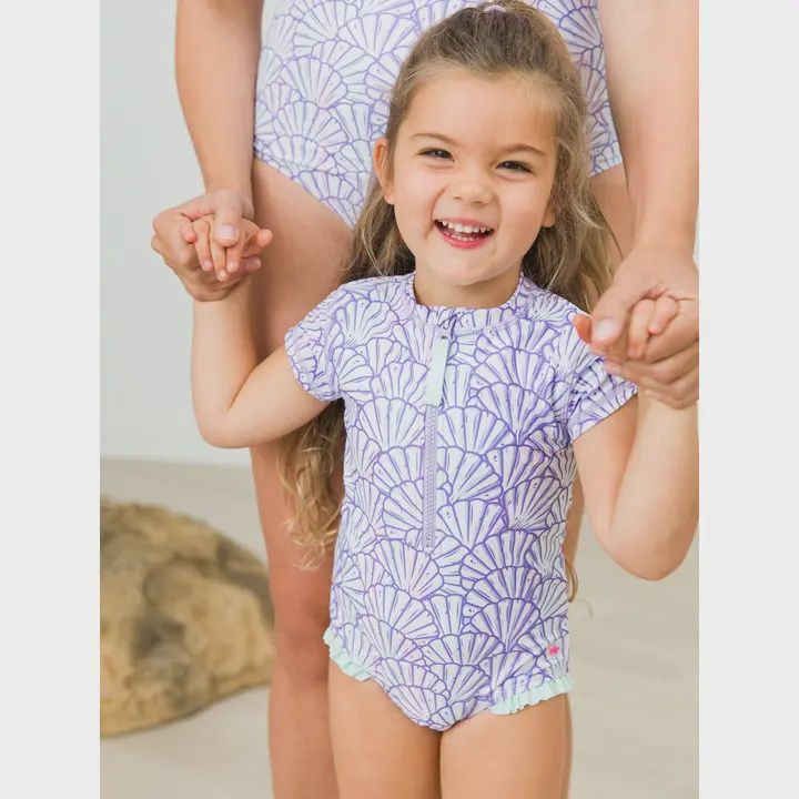 Magical Mermaid Short Sleeve Rash Guard One Piece