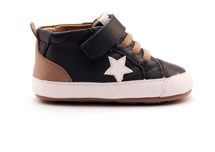 Baby Sneaker | Navy + Taupe + Snow