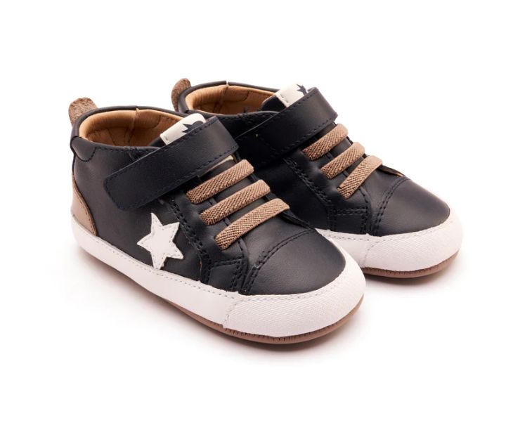 Baby Sneaker | Navy + Taupe + Snow