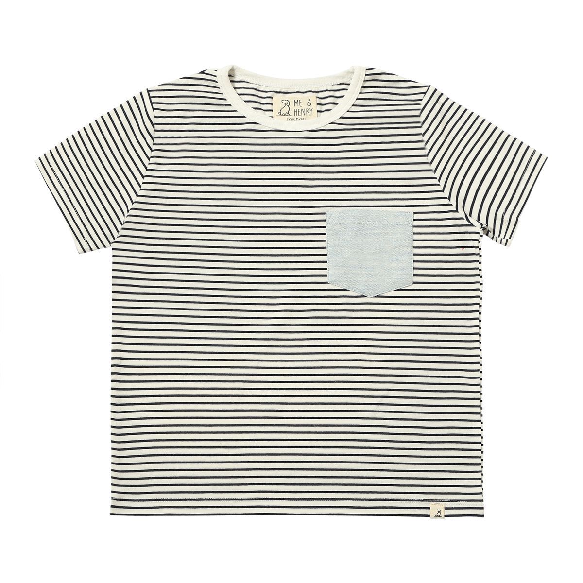 Pocket Tee | Cream + Navy Stripe