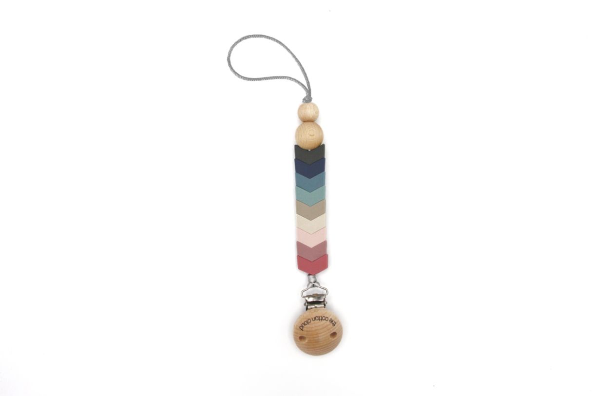 Chevron Pacifier Holder | Rose