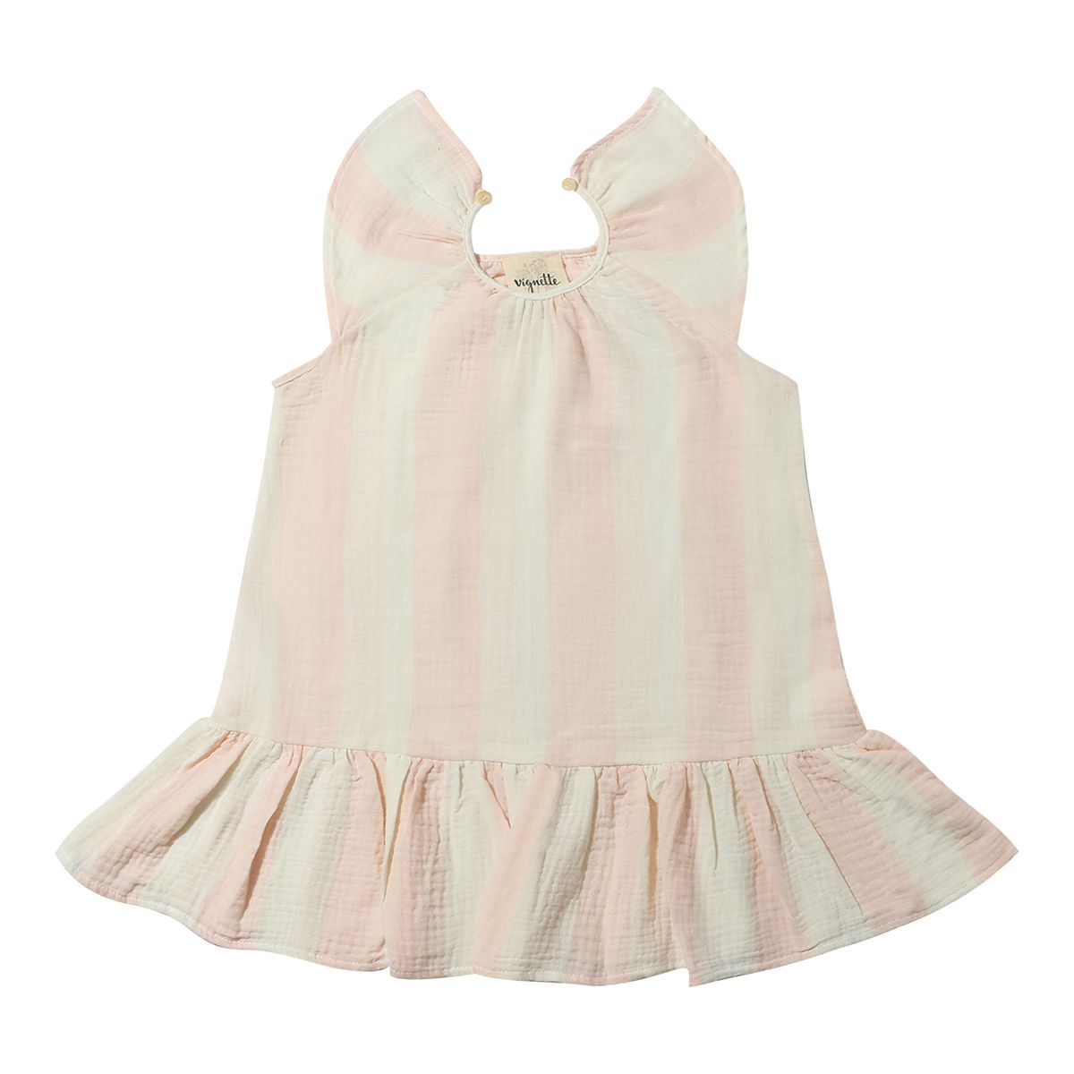 Bennie Dress | Pink Stripe Gauze