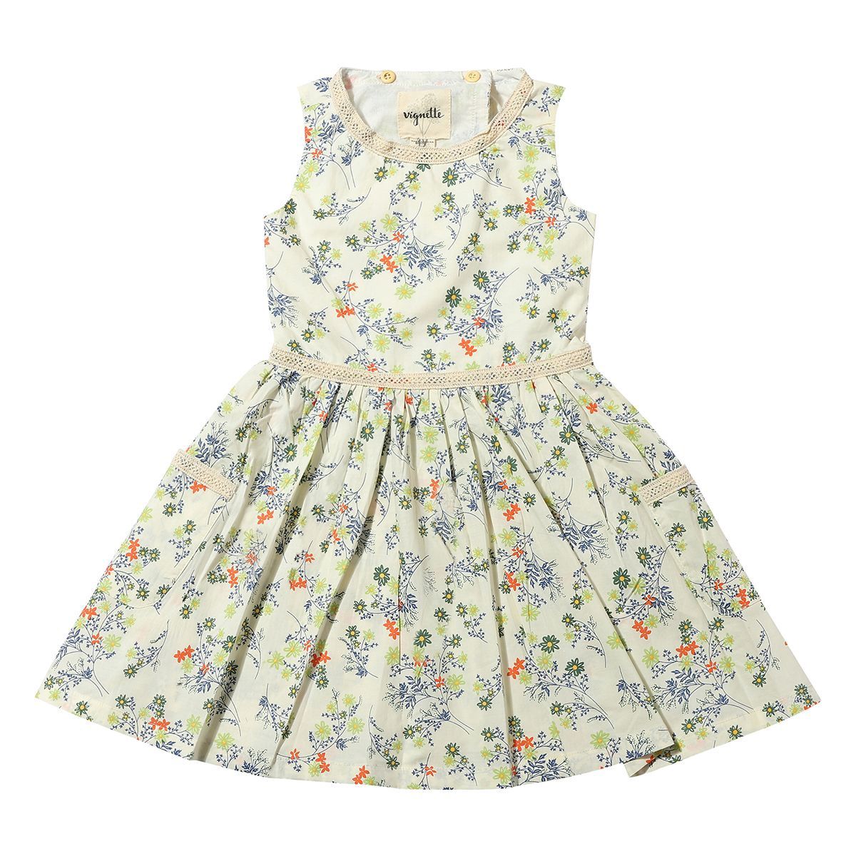 Nina Dress | Blue Meadow Flowers