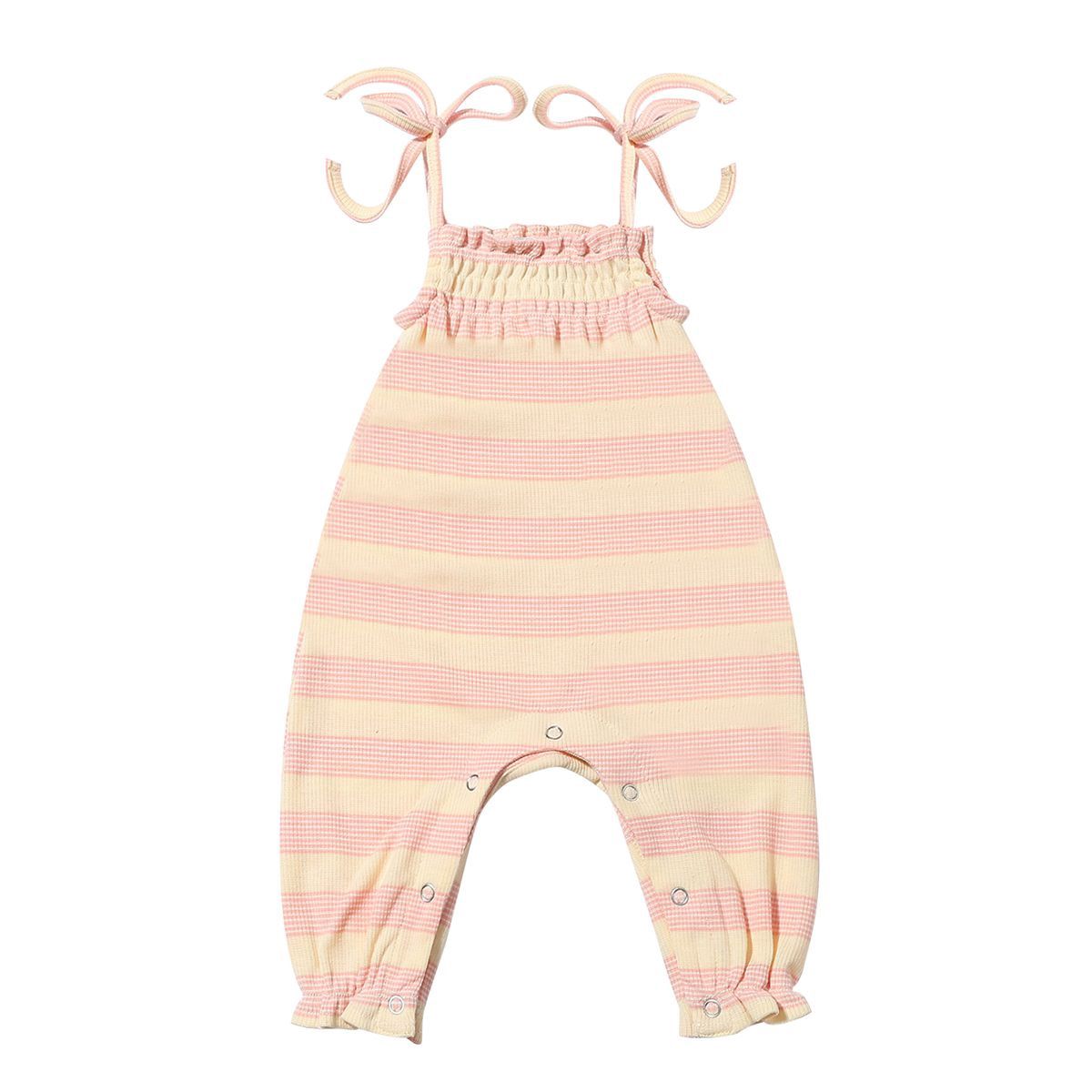 Victoria Romper | Light Pink Stripe