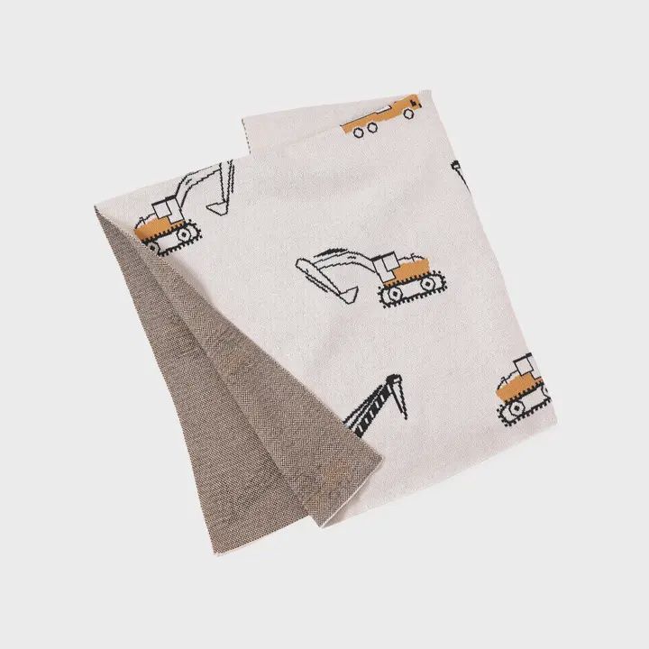 Organic Cotton Jacquard Knit Baby Blanket | Trucks