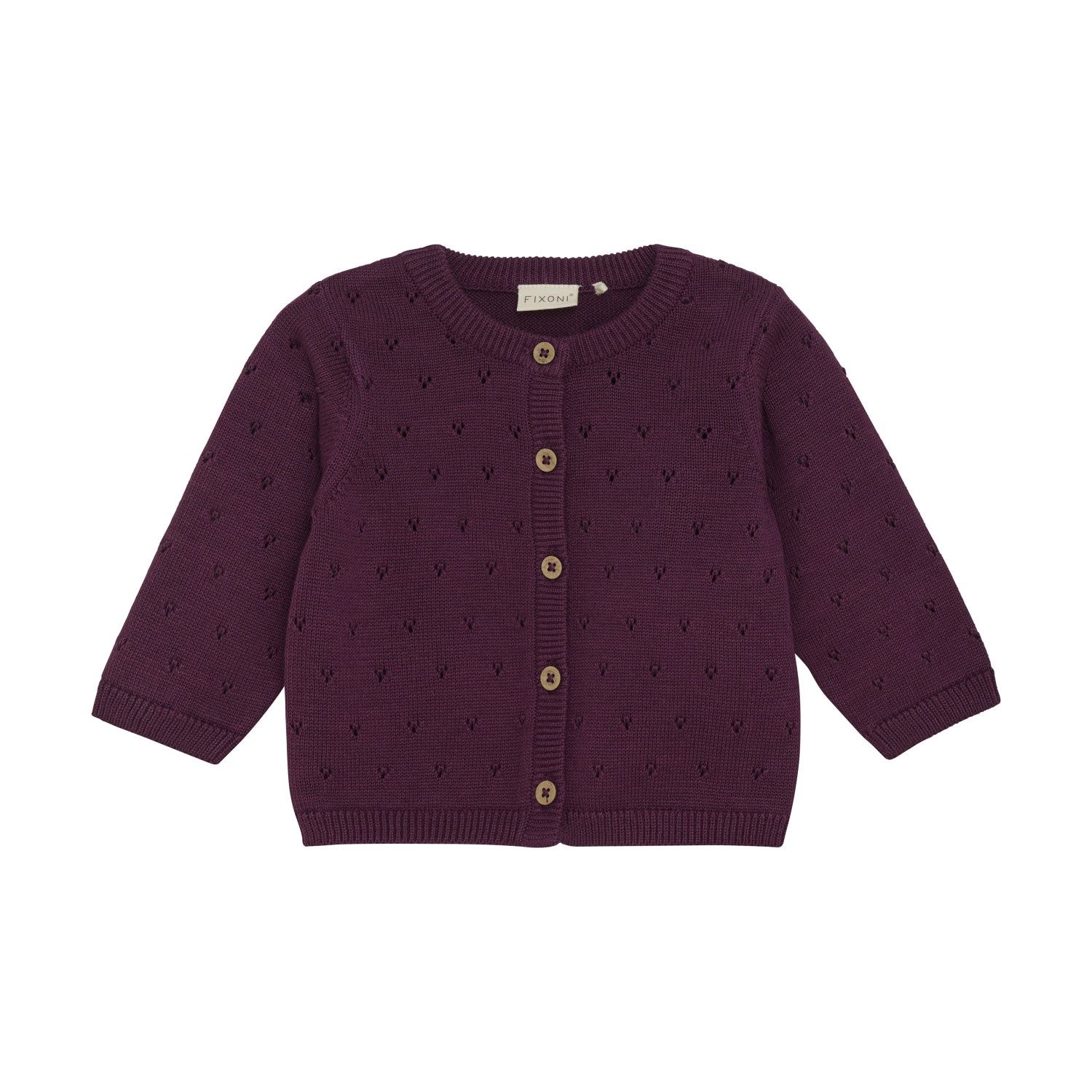 Pointelle Knit Cardigan | Grape Wine