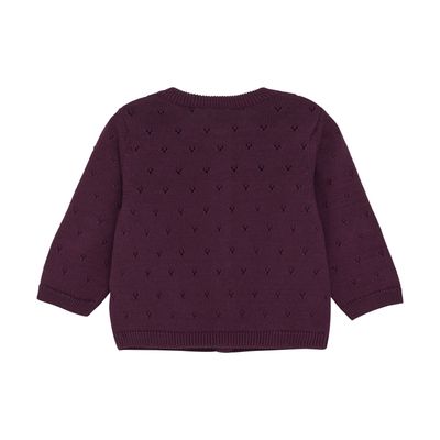 Pointelle Knit Cardigan | Grape Wine