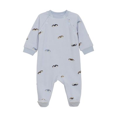 Velour Vintage Cars Romper | Arctic Ice