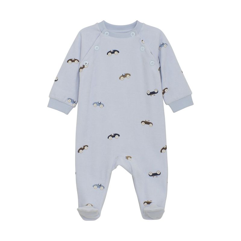 Velour Vintage Cars Romper | Arctic Ice