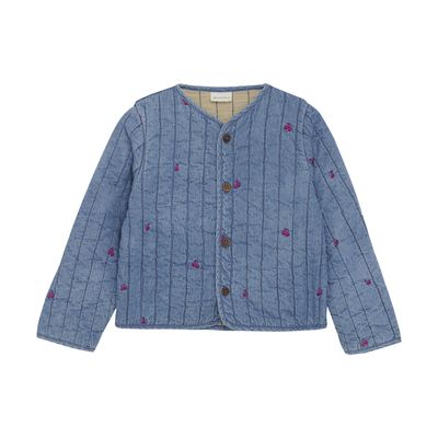 Cherry Embroidered Quilted Jacket