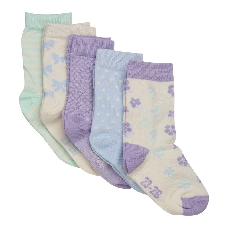5pk Lavender Patterned Socks