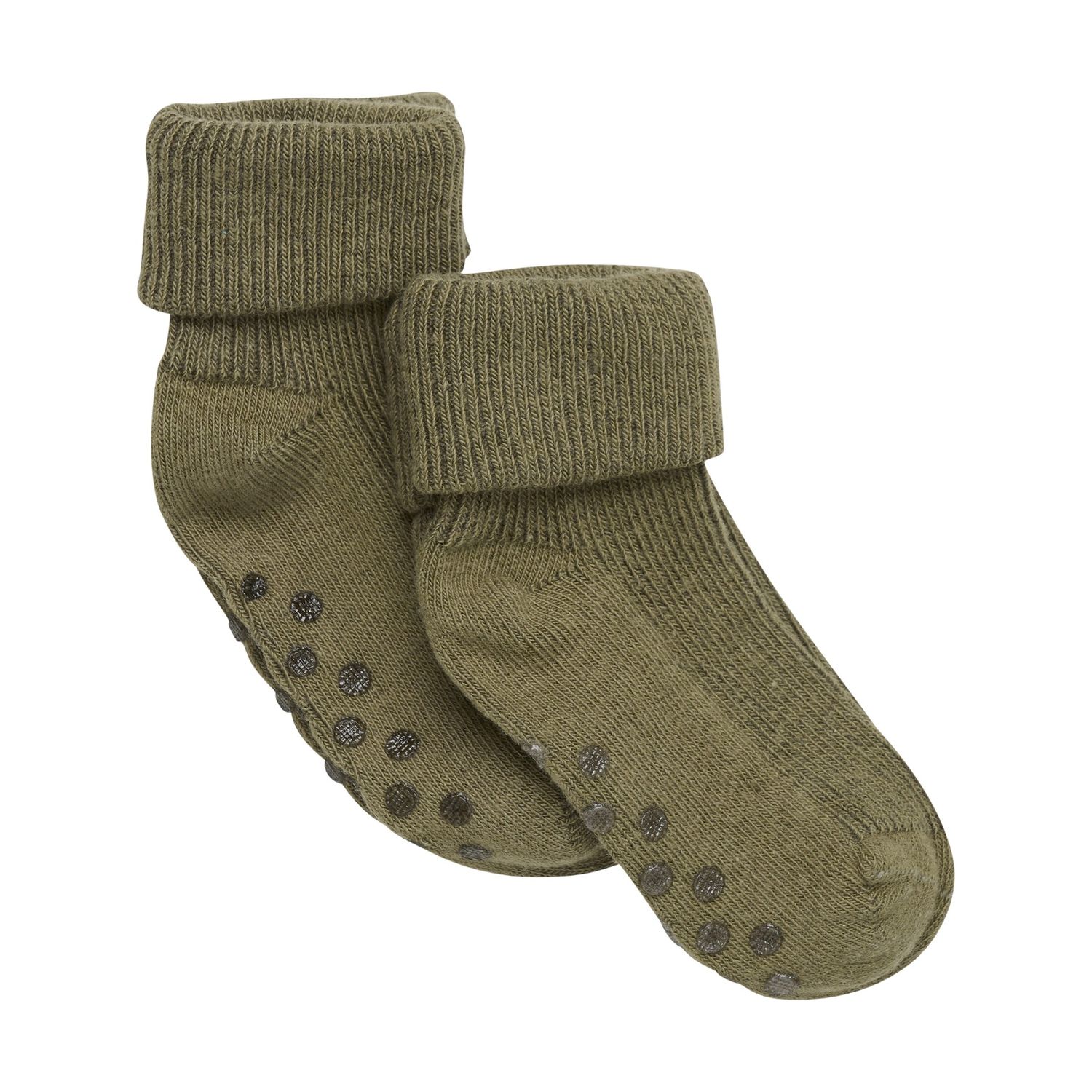 2pk Non-Slip Socks | Dark Olive