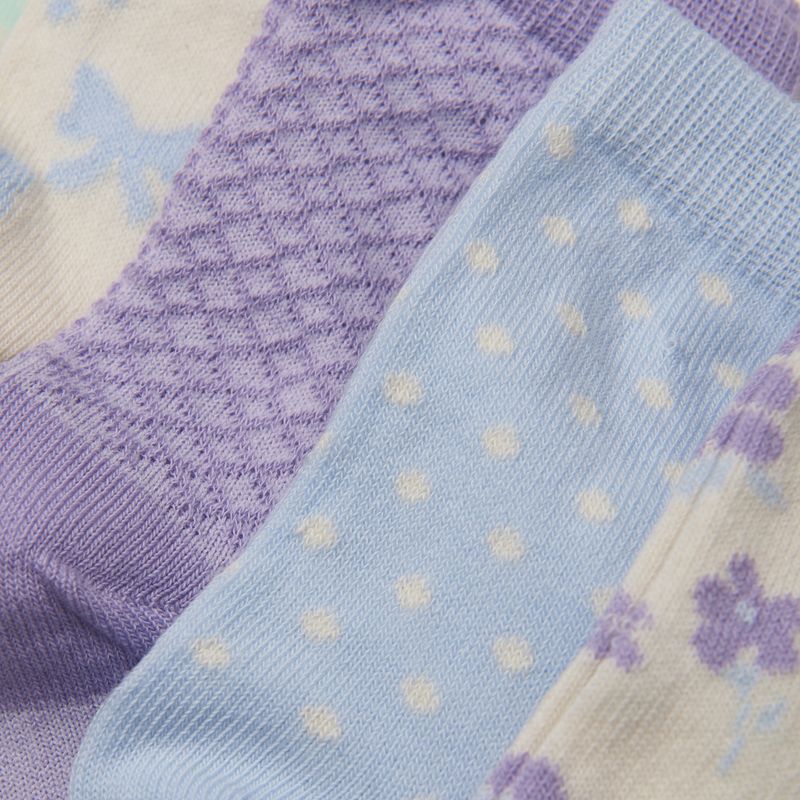 5pk Lavender Patterned Socks