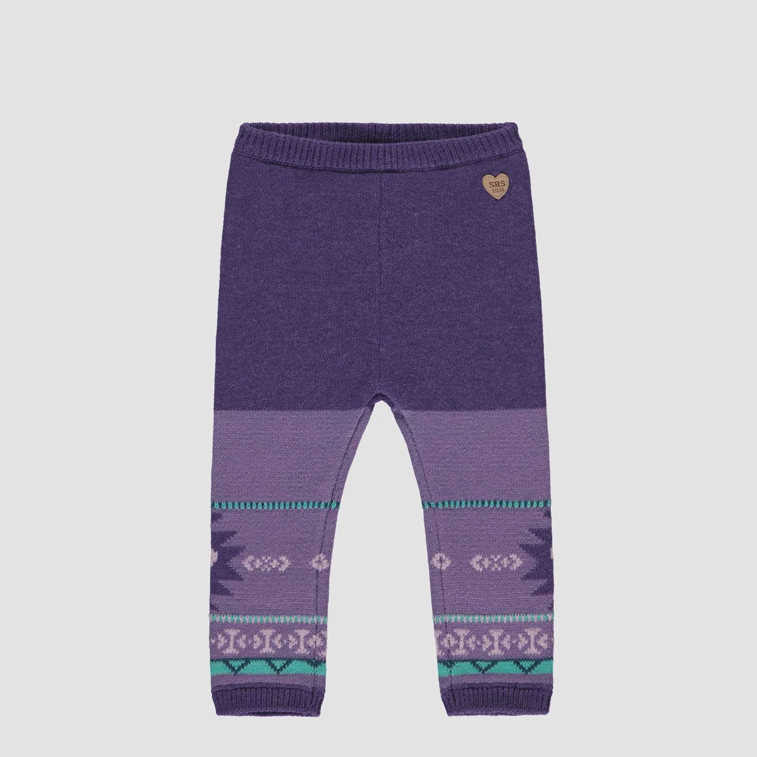 Purple Patterned Knit Leggings