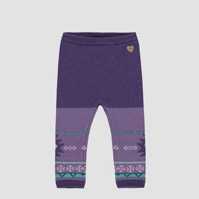 Purple Patterned Knit Leggings