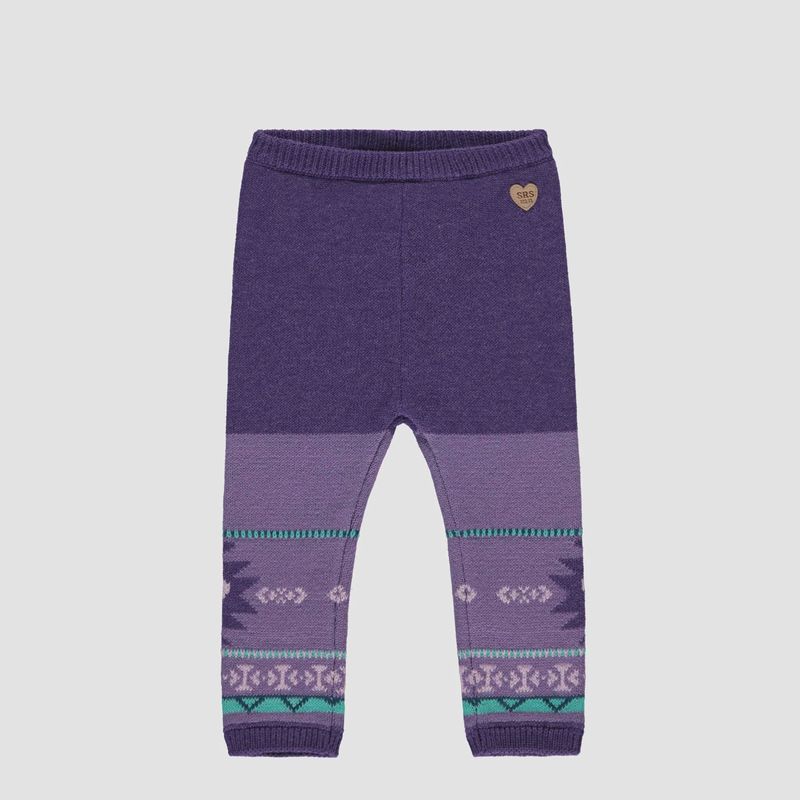 Purple Patterned Knit Leggings
