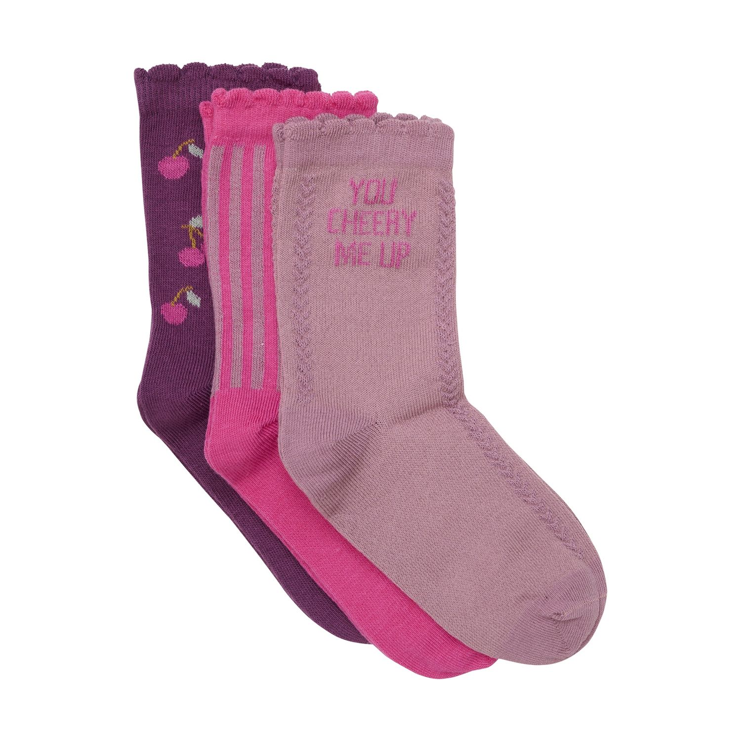 3pk Mauve Orchid Socks
