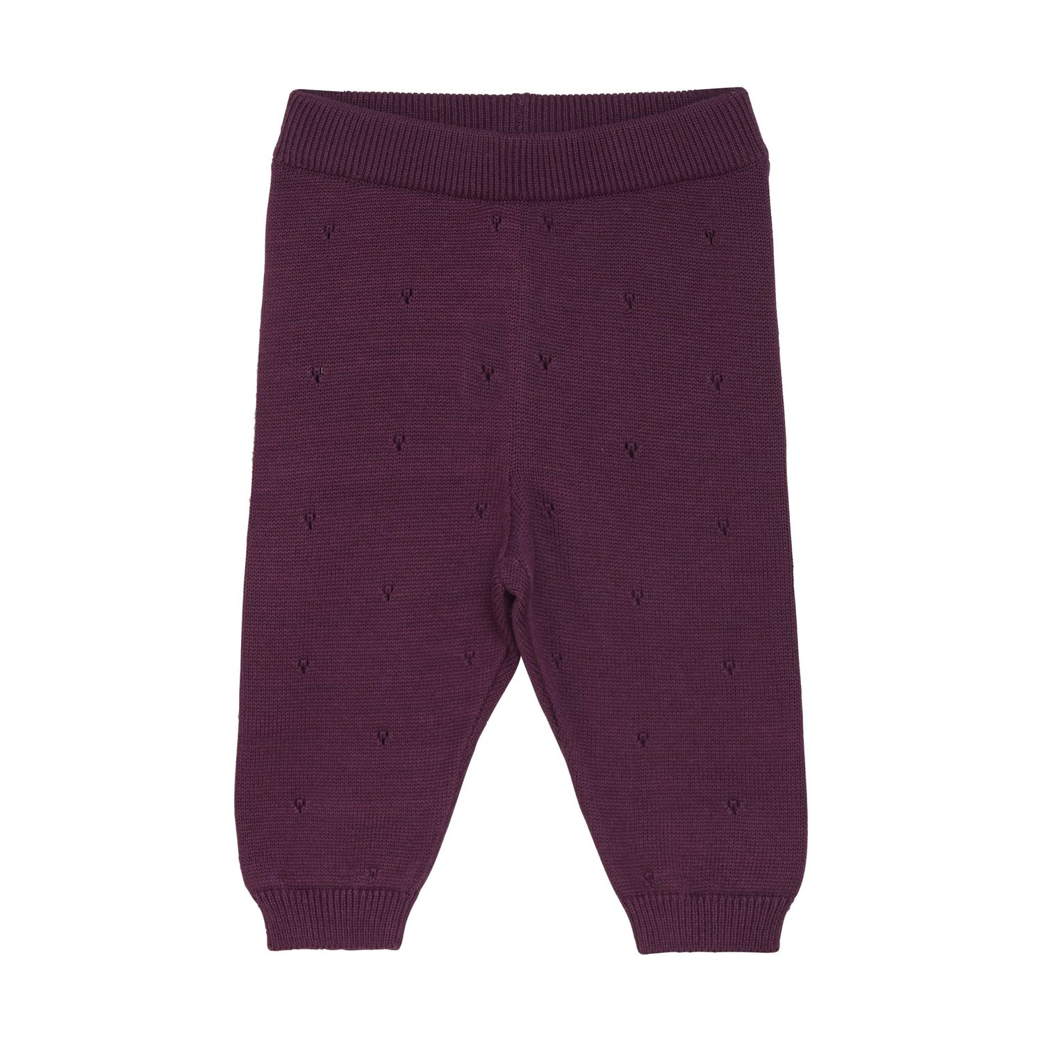 Pointelle Knit Pants | Grape Wine
