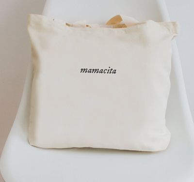 &quot;Mamacita&quot; Embroidered Canvas Tote Bag