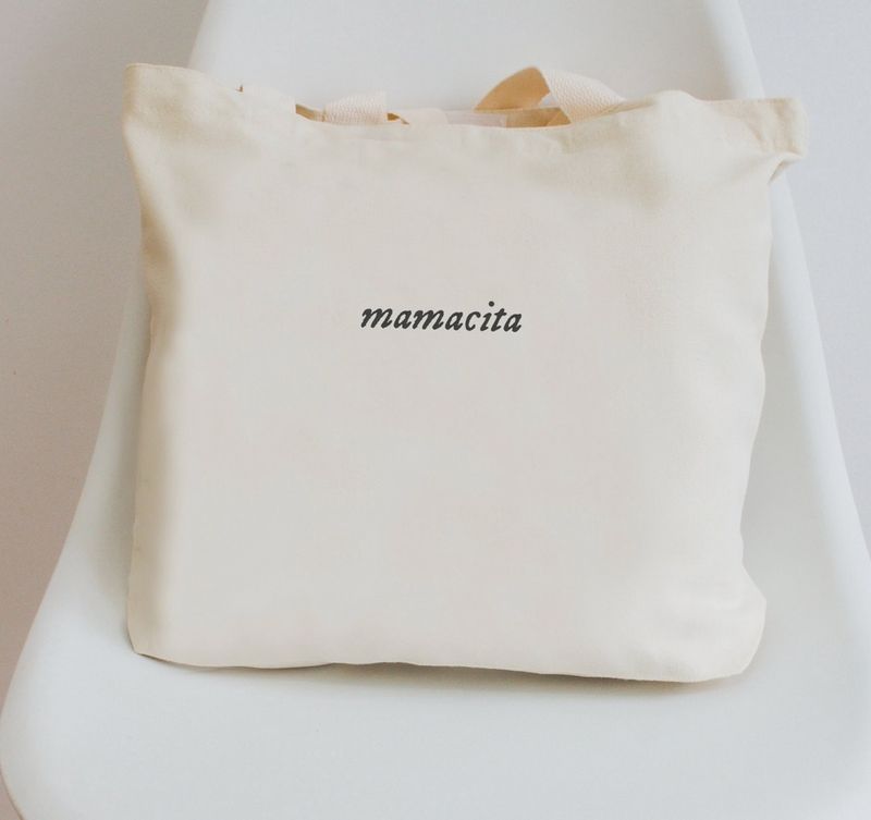 &quot;Mamacita&quot; Embroidered Canvas Tote Bag