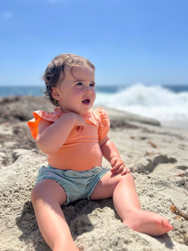 Flutter Sleeve Bodysuit | Orange