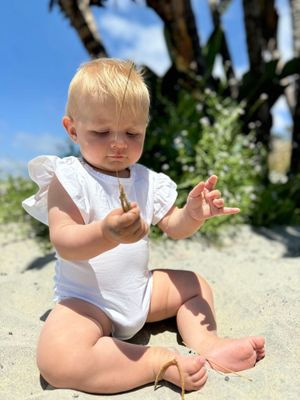 Flutter Sleeve Bodysuit | Cream