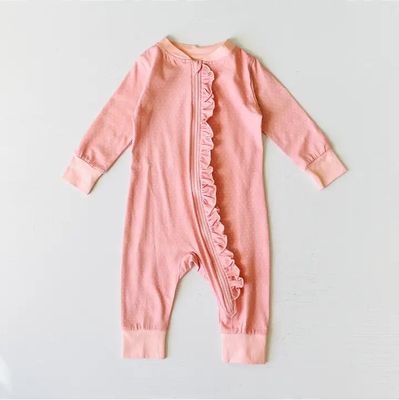 Mini Polka Dot Ruffle Zipper Baby Jumpsuit