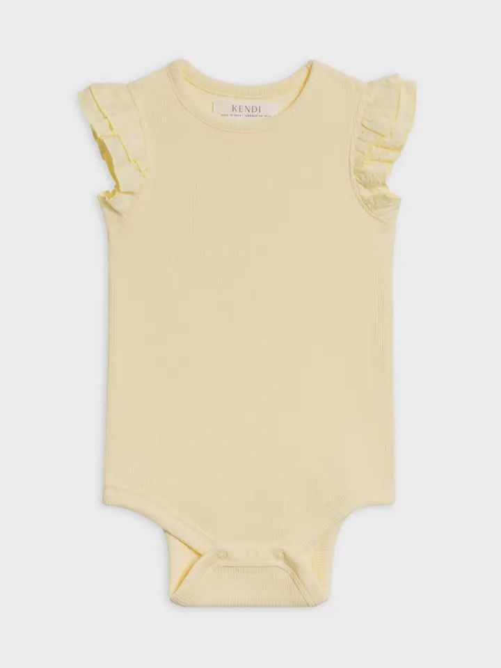 Ribbed Bodysuit w/ Eyelet Ruffle | Butter