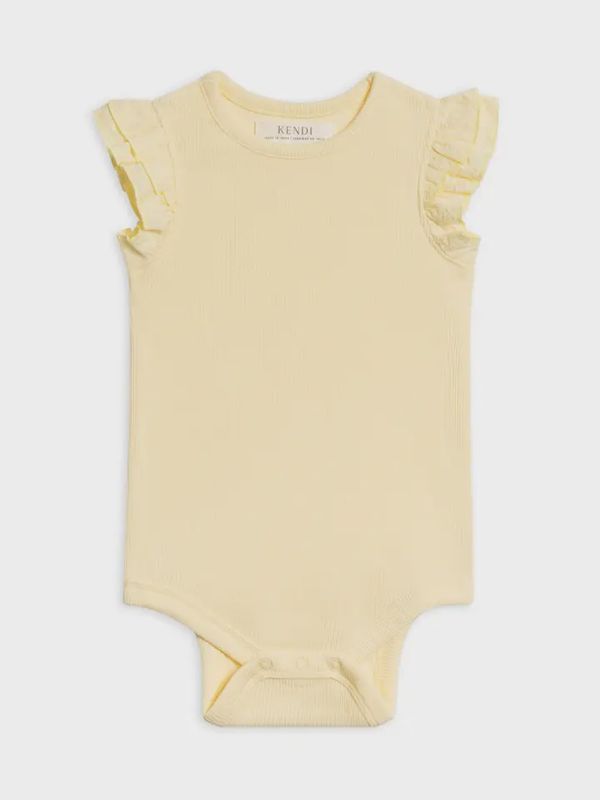 Ribbed Bodysuit w/ Eyelet Ruffle | Butter