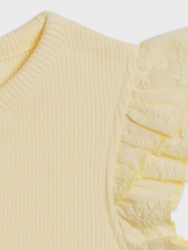 Ribbed Bodysuit w/ Eyelet Ruffle | Butter