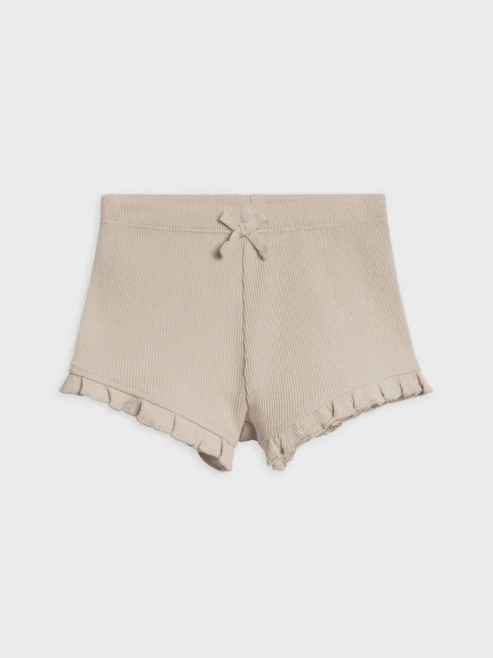Lydia Ribbed Ruffle Shorts | Oat