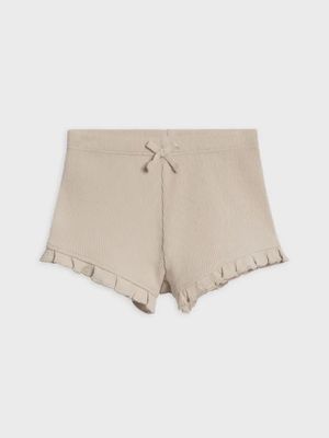 Lydia Ribbed Ruffle Shorts | Oat