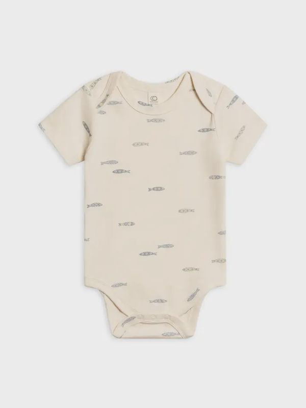 Organic Baby Afton Bodysuit | Fish / Marino + Rain