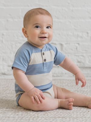 Sosa Raglan Bodysuit | Marco Stripe / Rain + Oat