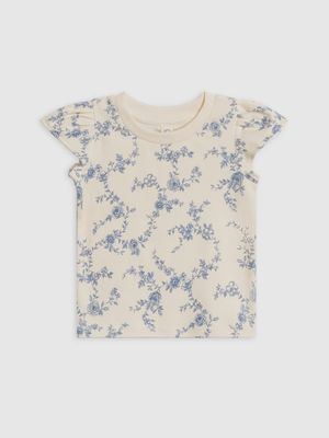 Pearl Petal Sleeve Tee | Serena Floral/ Rain
