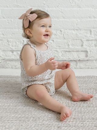Ada Muslin Ruffle Tank Romper | Wyn Floral + Mist